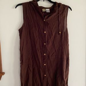Brown swimming suit cover up.